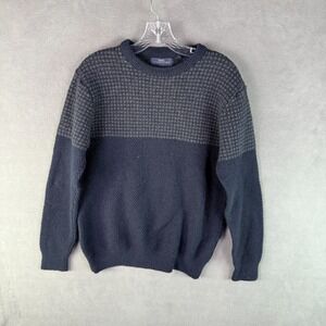 Next Signature Mens Sweater 100% Lambswool Crew Neck Jumper Size L Grandpa 90s